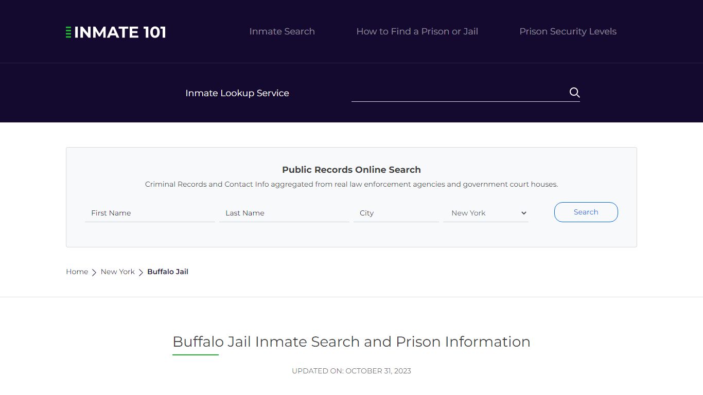 Buffalo Jail Inmate Search and Prison Information
